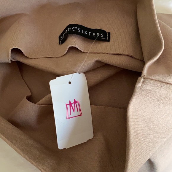 High waisted taupe knee length pencil skirt - Picture 3 of 3